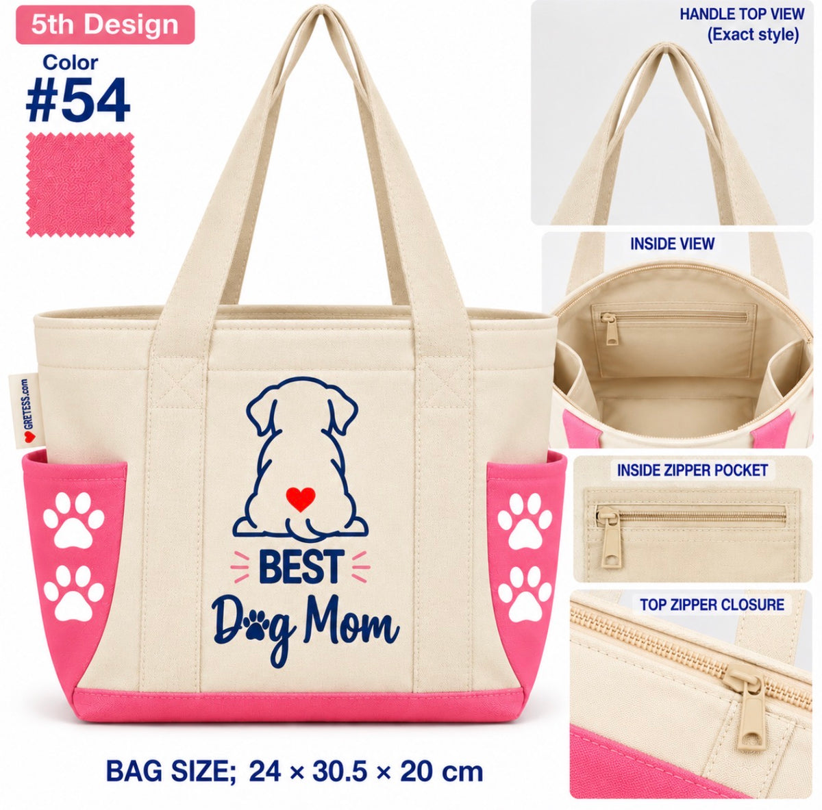 GRETESS Pet Mom Tote Bag