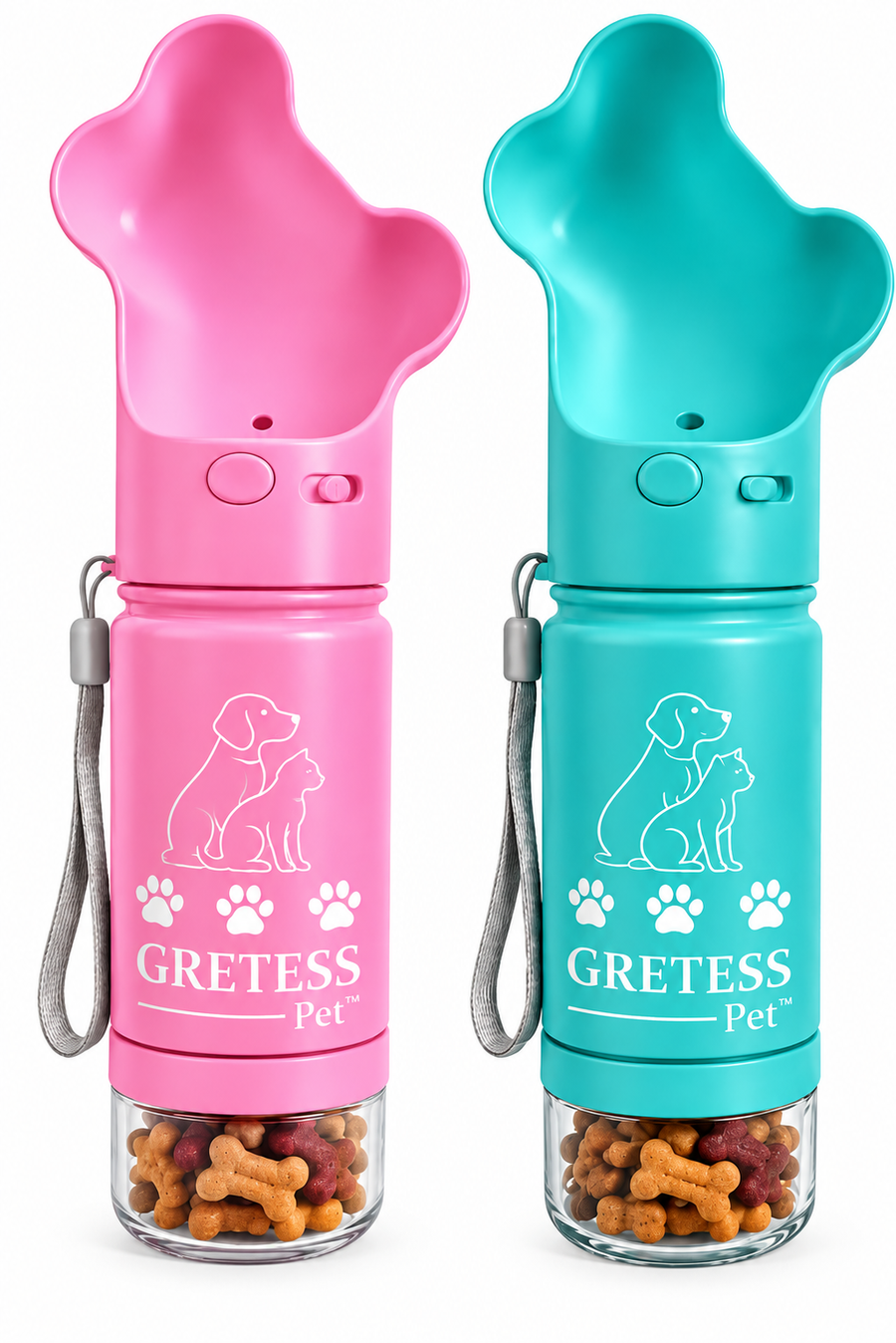 The Gretess Pet bottle in Pink and Seafoam