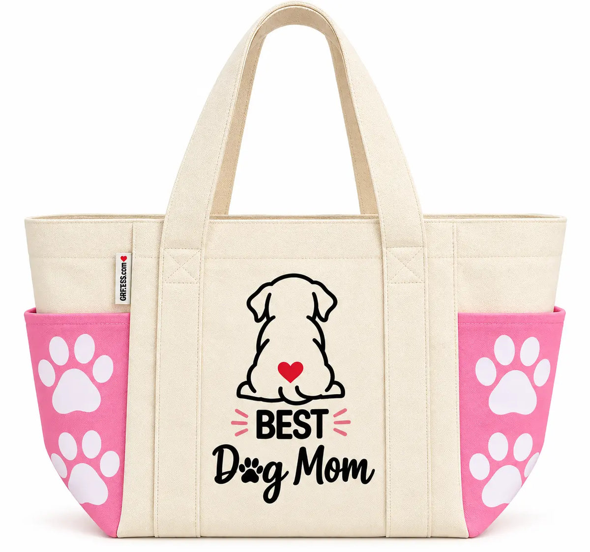 GRETESS Pet Mom Tote Bag — Best Dog Mom, pink